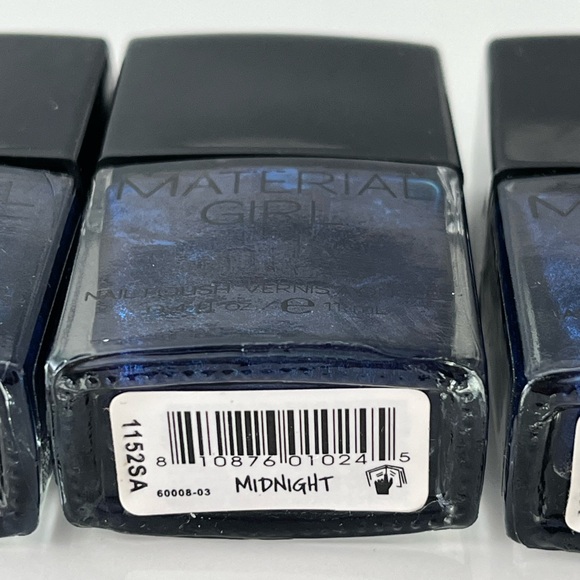 Midnight Blue -Material Girl Nail Polish full bottles never used+ Essie top coat - Picture 3 of 4